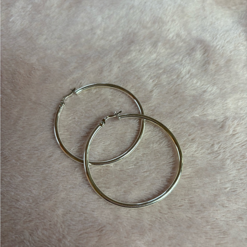 Sterling Silver 2” Hoop Earrings
